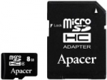Apacer MEMORY MICRO SDHC 8GB W/ADAPT./CLASS4 AP8GMCSH4-R