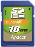 Apacer MEMORY SECURE DIGITAL HC 16GB/CLASS6 AP16GSDHC6-R